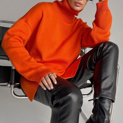 Luna - Eleganter Seitenschlitz Pullover