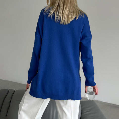 Luna - Eleganter Seitenschlitz Pullover