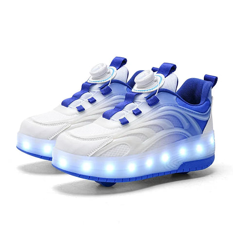 LED Licht Roller Skate Schuhe für Kinder – Leuchtende Sneakers für Jungen und Mädchen mit USB aufladbaren Rädern