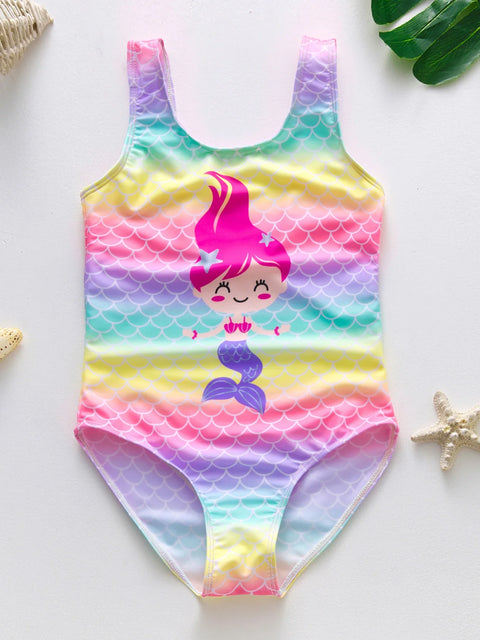 Mädchen Schwimmanzug mit Meerjungfrau und Einhorn Designs – Perfekt für Kinder von 4-8 Jahren