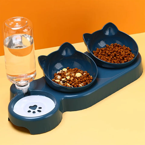 Katzenfutter- und Wassernapf mit Ohrendesign - Bequeme und Verspielte Esserfahrung