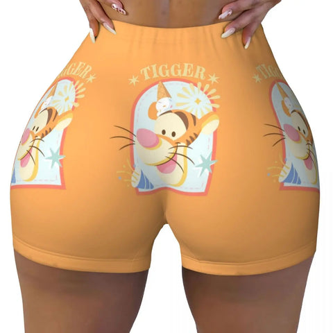 Tigger-Druck Yoga- und Sportshorts für Frauen – Komfortabel und Stilvoll für Aktive Tage