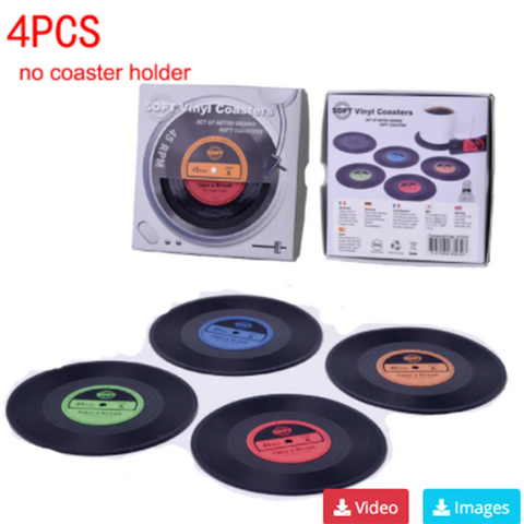 Retro Vinyl Untersetzer Set - Schützen Sie Ihre Möbel mit musikalischem Stil