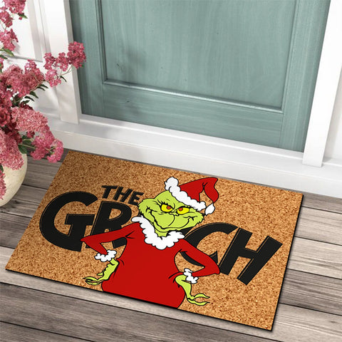 Weihnachtliche Fußmatte mit Grinch-Design - Fröhliche Begrüßung für die Feiertage