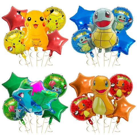 Pikachu- und Charmander-Aluminiumballons – Festdekoration für Pokémon-Fans