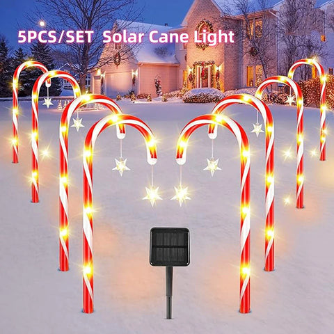 Weihnachts-Solarenergie-Zuckerstangenlichter - Strahlende Dekoration für festliche Abende