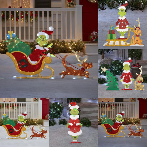 Grinch Weihnachtsdekoration - Fröhliche Gartenbeleuchtung für die Feiertage
