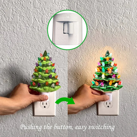 Keramischer Weihnachtsbaum Nachtlicht - Festliche Dekoration für Ihr Zuhause