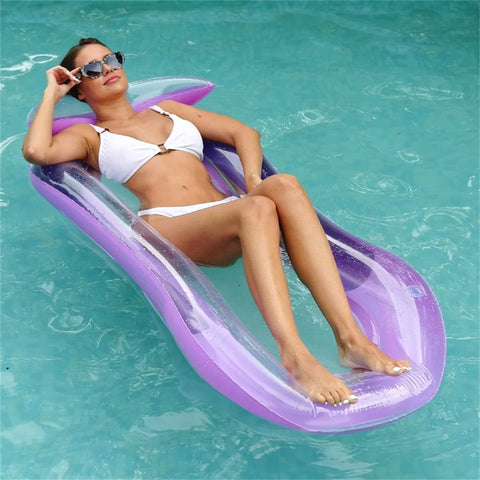 Luxe Aufblasbares Wasserliegebett mit Erhöhtem Kopfkissen - Perfekt für Pool und Strand