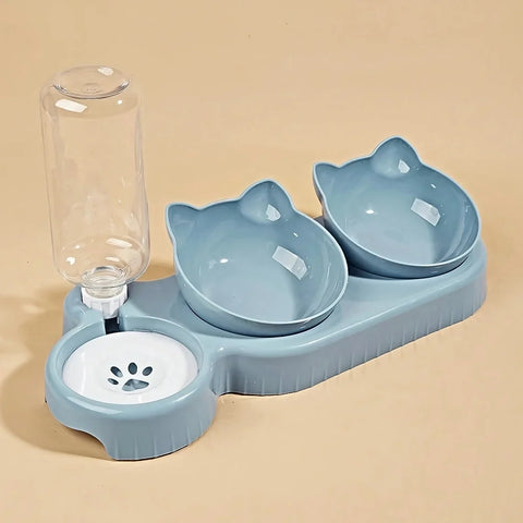 Katzenfutter- und Wassernapf mit Ohrendesign - Bequeme und Verspielte Esserfahrung
