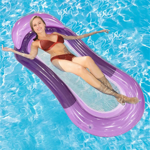 Luxe Aufblasbares Wasserliegebett mit Erhöhtem Kopfkissen - Perfekt für Pool und Strand