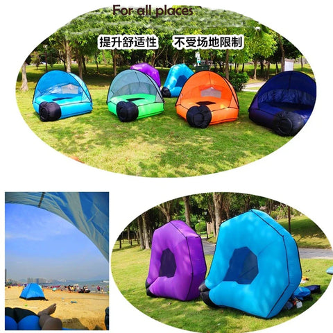 Aufblasbare Lounger Bank mit Schatten – Komfortabel und Wasserdicht für Strand und Pool