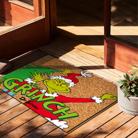 Weihnachtliche Fußmatte mit Grinch-Design - Fröhliche Begrüßung für die Feiertage