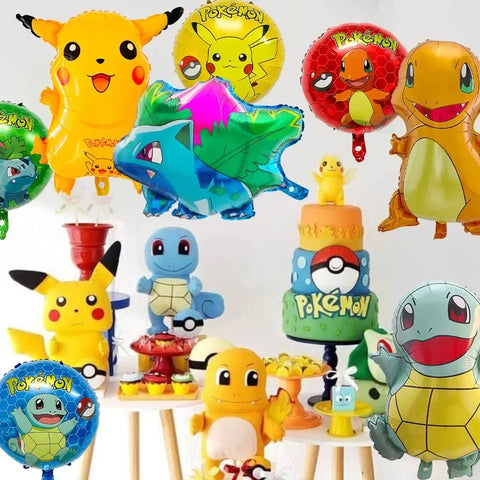 Pikachu- und Charmander-Aluminiumballons – Festdekoration für Pokémon-Fans