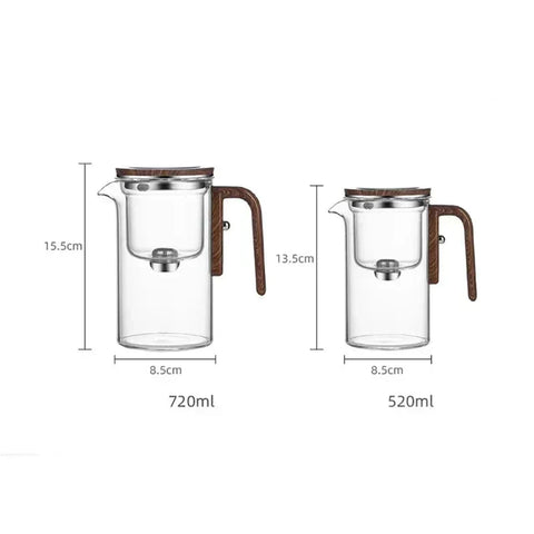 Eleganter Glas Tee-Infuser-Topf – Stilvolles Brühen mit Holzgriff