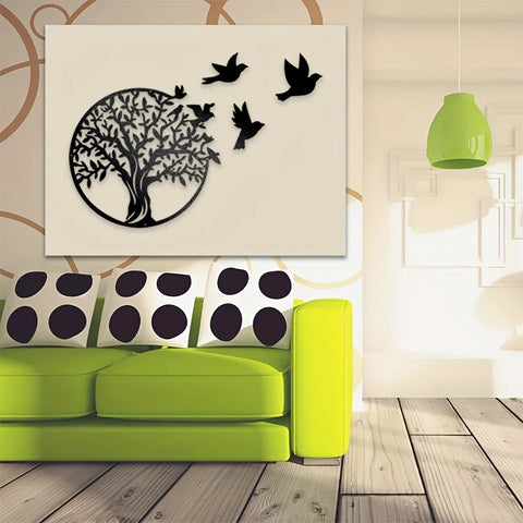 Naturharmonie Wanddekoration – Baum und Vögel