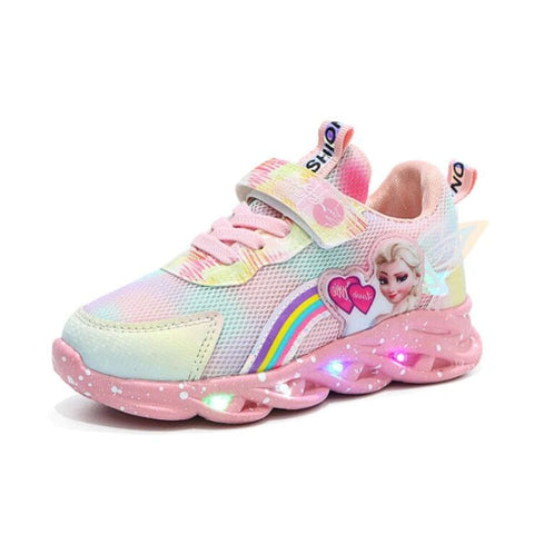 Regenbogen Glitzer Sneakers - LED Kinderschuhe für Abenteurer