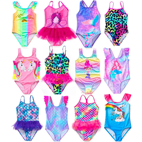 Mädchen Schwimmanzug mit Meerjungfrau und Einhorn Designs – Perfekt für Kinder von 4-8 Jahren