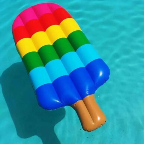 Aufblasbare Pool Float in Eisform – Fröhliche Regenbogen Lounge für den Pool