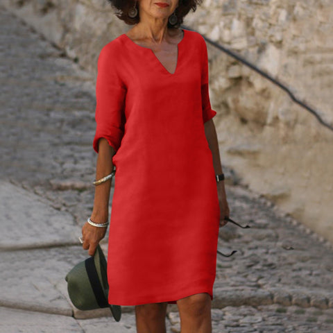 Bequeme Leinen Sommerkleid für Damen – Elegant und Frisch