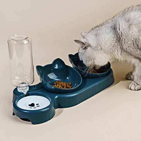 Katzenfutter- und Wassernapf mit Ohrendesign - Bequeme und Verspielte Esserfahrung