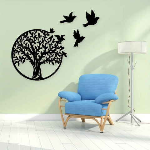Naturharmonie Wanddekoration – Baum und Vögel