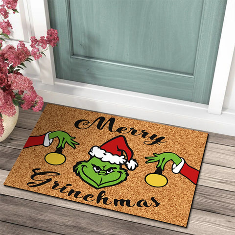 Weihnachtliche Fußmatte mit Grinch-Design - Fröhliche Begrüßung für die Feiertage