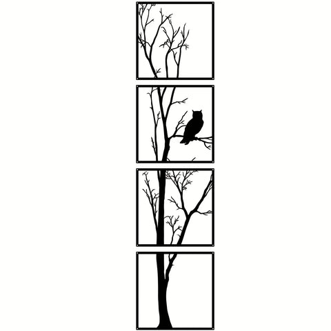 Wanddekoration Baum und Eule - Minimalistisch und Stilvoll