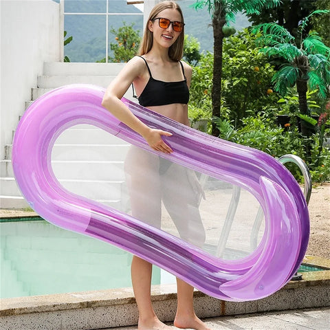 Luxe Aufblasbares Wasserliegebett mit Erhöhtem Kopfkissen - Perfekt für Pool und Strand