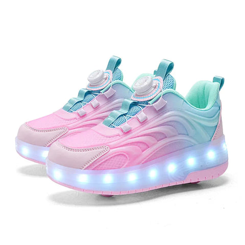 LED Licht Roller Skate Schuhe für Kinder – Leuchtende Sneakers für Jungen und Mädchen mit USB aufladbaren Rädern