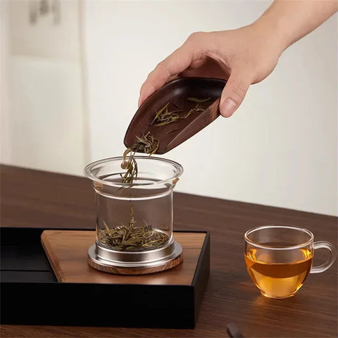 Eleganter Glas Tee-Infuser-Topf – Stilvolles Brühen mit Holzgriff
