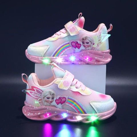 Regenbogen Glitzer Sneakers - LED Kinderschuhe für Abenteurer