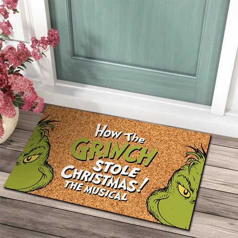 Weihnachtliche Fußmatte mit Grinch-Design - Fröhliche Begrüßung für die Feiertage