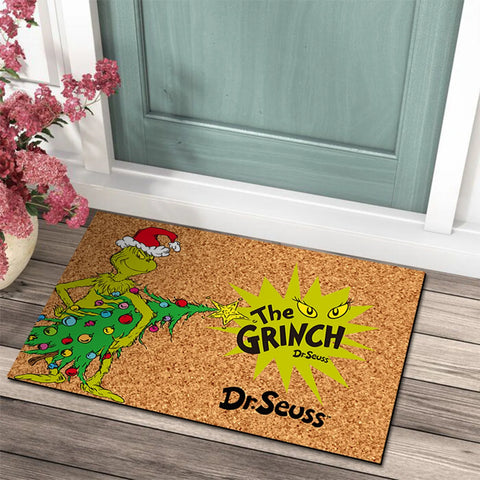 Weihnachtliche Fußmatte mit Grinch-Design - Fröhliche Begrüßung für die Feiertage