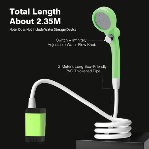 Mobiles Campingdusche-Kit – Mit Digitaldisplay und Einstellbarem Wasserfluss für Abenteurer