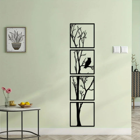 Wanddekoration Baum und Eule - Minimalistisch und Stilvoll