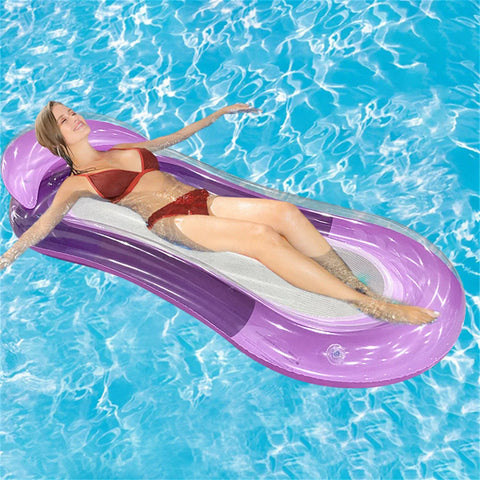 Luxe Aufblasbares Wasserliegebett mit Erhöhtem Kopfkissen - Perfekt für Pool und Strand