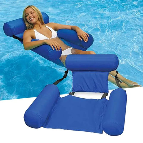 Luxe Aufblasbarer Wasserstuhl mit Rückenlehne - Schwimmende Liegestuhl für Pool und See