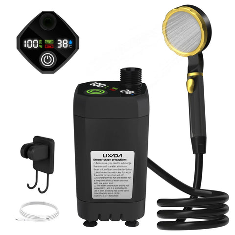 Mobiles Campingdusche-Kit – Mit Digitaldisplay und Einstellbarem Wasserfluss für Abenteurer