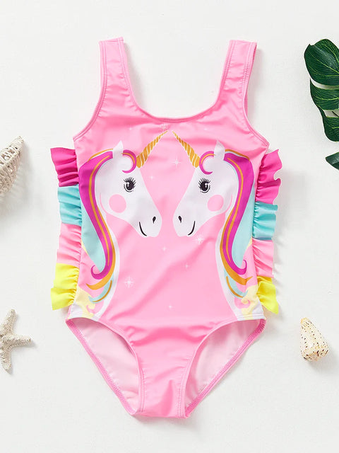 Mädchen Schwimmanzug mit Meerjungfrau und Einhorn Designs – Perfekt für Kinder von 4-8 Jahren