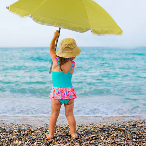 Zusammenklappbarer Strandstuhl mit Sonnenschirm für Kinder