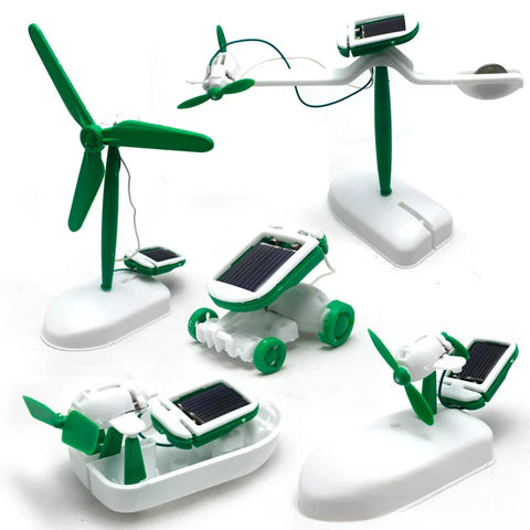 6-in-1 Solarenergie-Roboter-Kit – Bauen und Lernen mit Segelboot, Windmühle, Auto und mehr