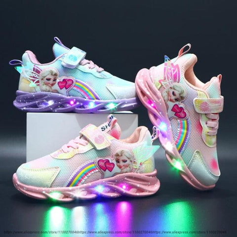 Regenbogen Glitzer Sneakers - LED Kinderschuhe für Abenteurer