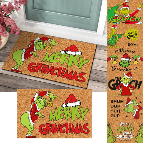 Weihnachtliche Fußmatte mit Grinch-Design - Fröhliche Begrüßung für die Feiertage