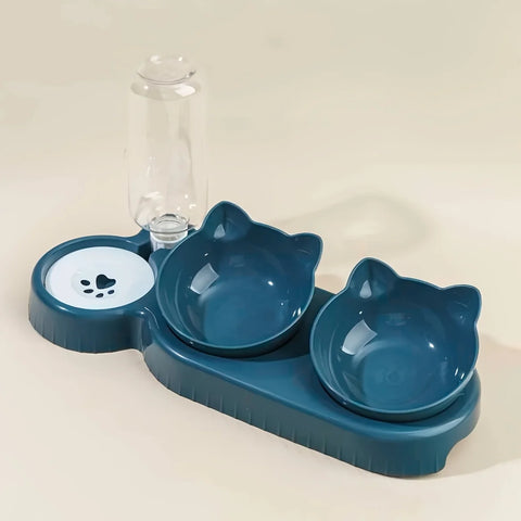Katzenfutter- und Wassernapf mit Ohrendesign - Bequeme und Verspielte Esserfahrung