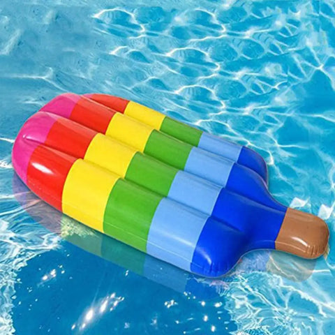 Aufblasbare Pool Float in Eisform – Fröhliche Regenbogen Lounge für den Pool
