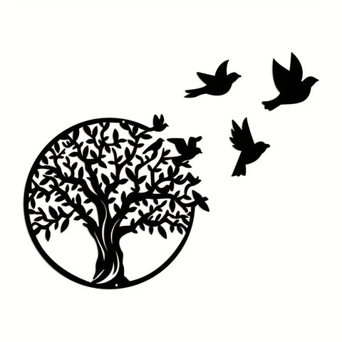 Naturharmonie Wanddekoration – Baum und Vögel