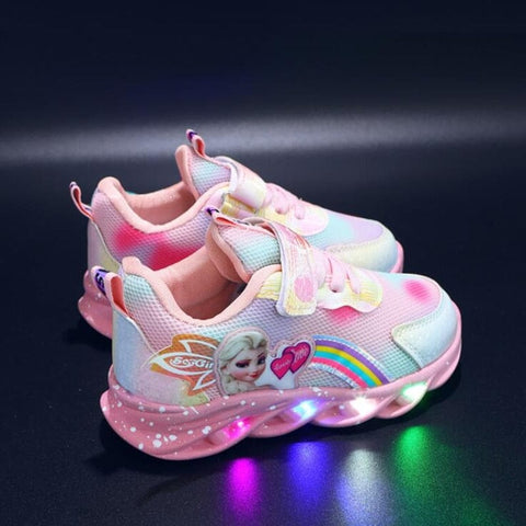 Regenbogen Glitzer Sneakers - LED Kinderschuhe für Abenteurer