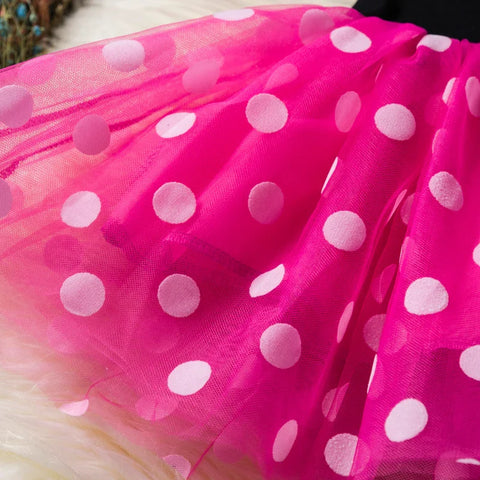 Minnie Mouse Kostüm für Mädchen – Polka-Dot Kleid mit Haarband und Schleife