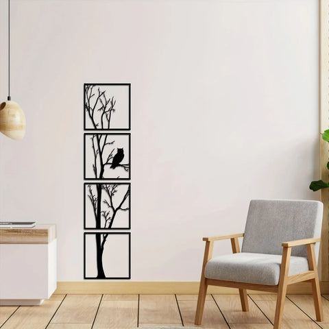 Wanddekoration Baum und Eule - Minimalistisch und Stilvoll